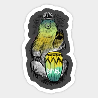 Bear with drum Sticker